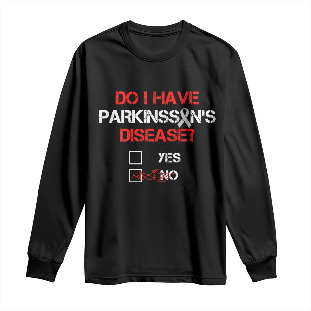 Parkinson's Awareness Long Sleeve Shirt Yes No Warrior Survivor Support