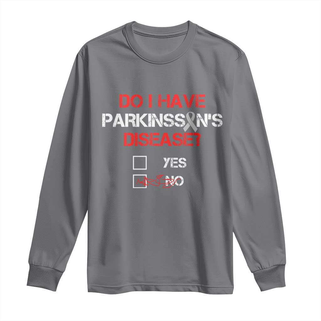Parkinson's Awareness Long Sleeve Shirt Yes No Warrior Survivor Support