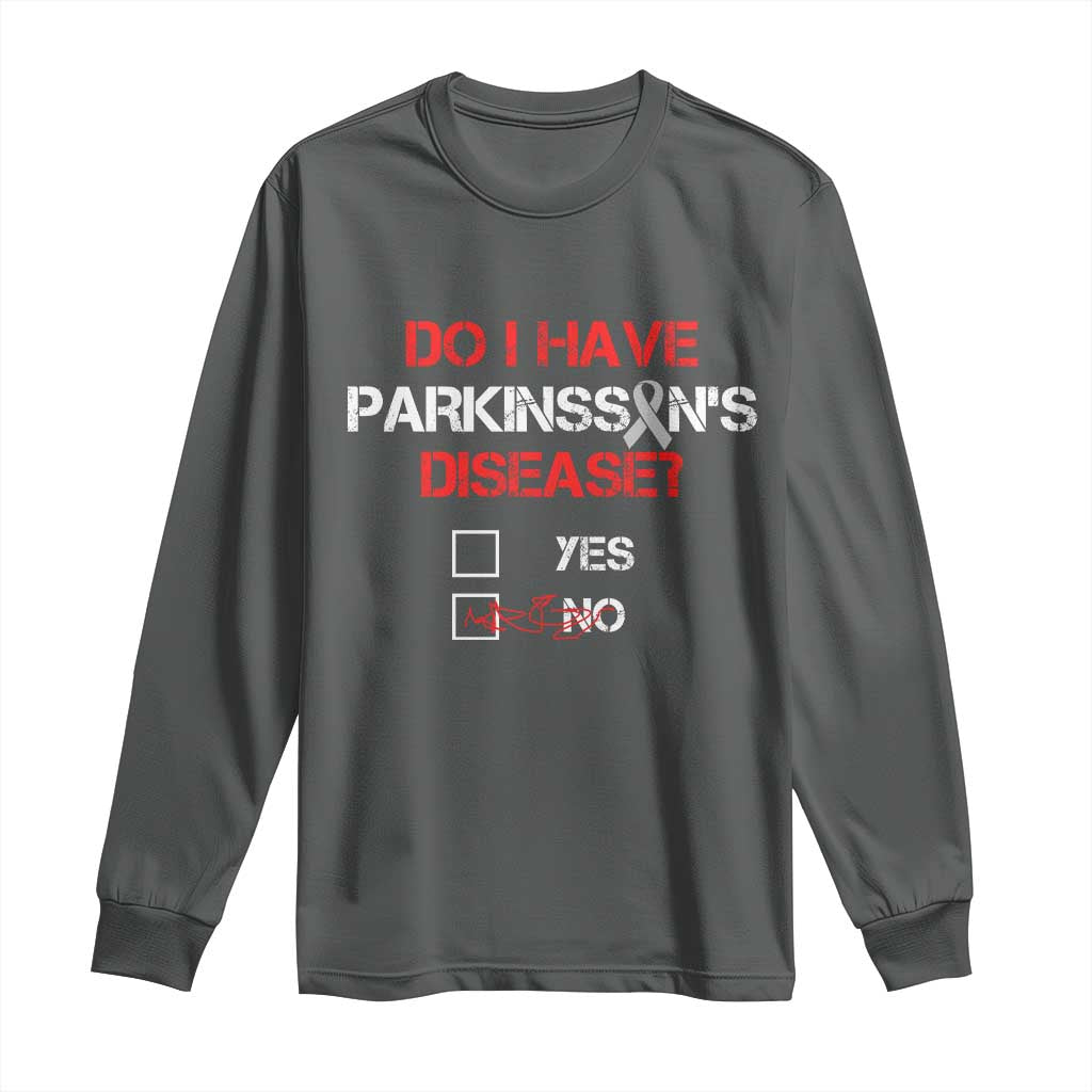 Parkinson's Awareness Long Sleeve Shirt Yes No Warrior Survivor Support