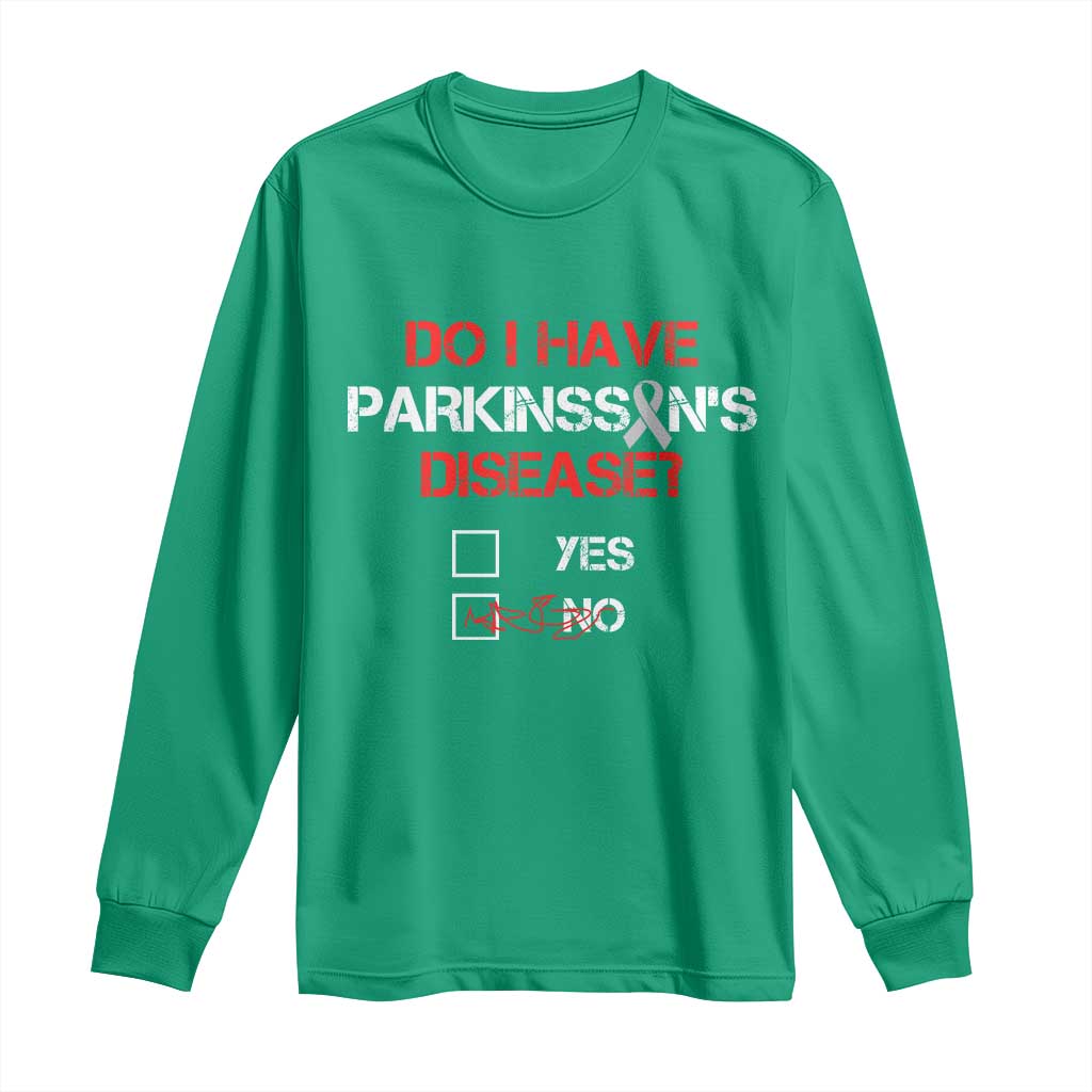Parkinson's Awareness Long Sleeve Shirt Yes No Warrior Survivor Support
