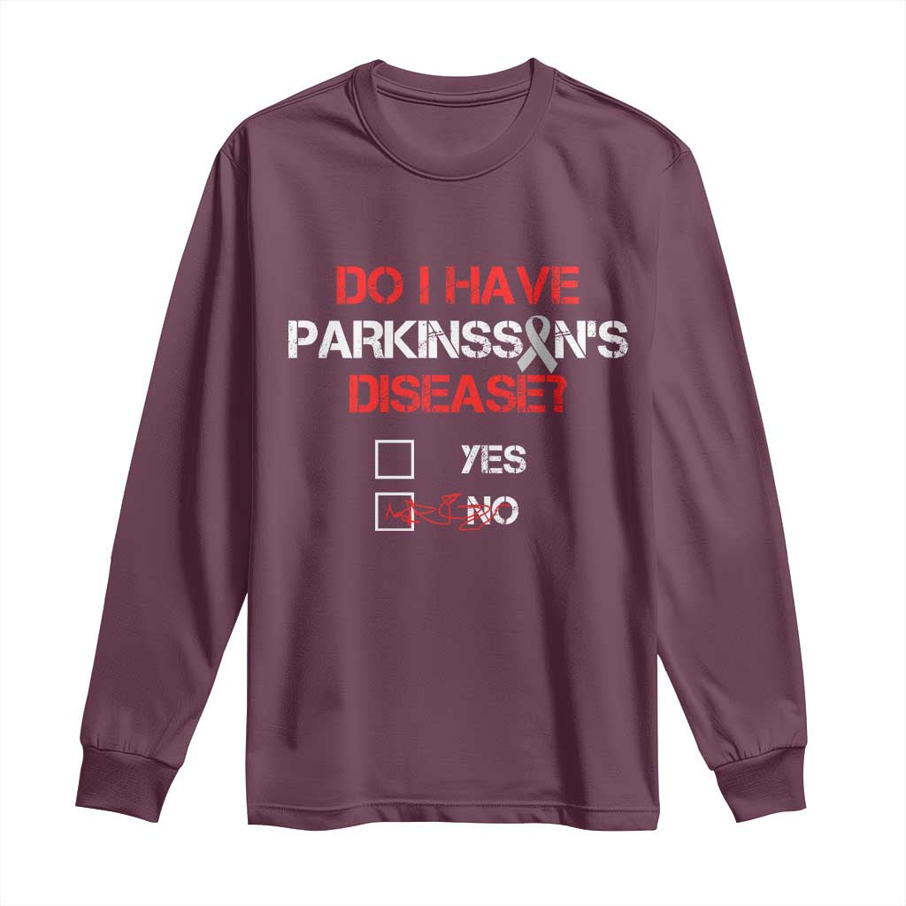 Parkinson's Awareness Long Sleeve Shirt Yes No Warrior Survivor Support