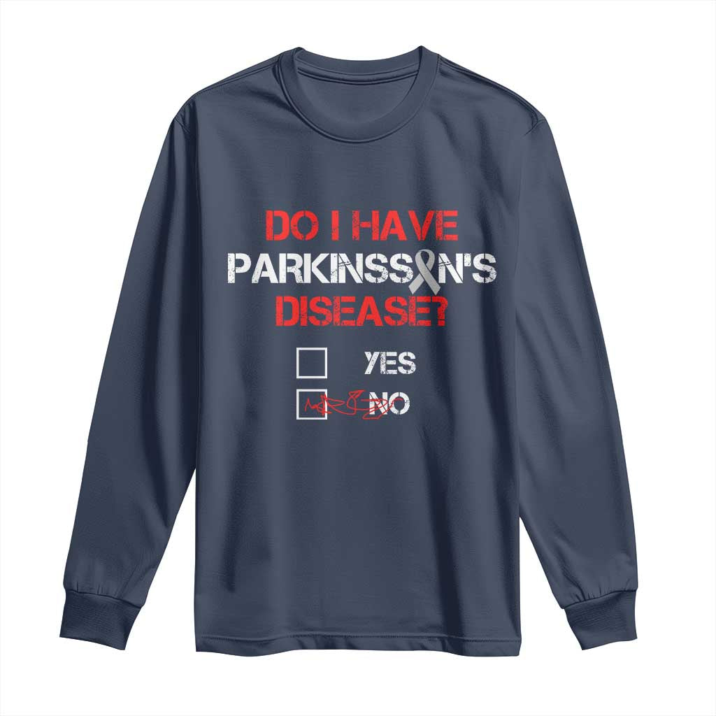 Parkinson's Awareness Long Sleeve Shirt Yes No Warrior Survivor Support