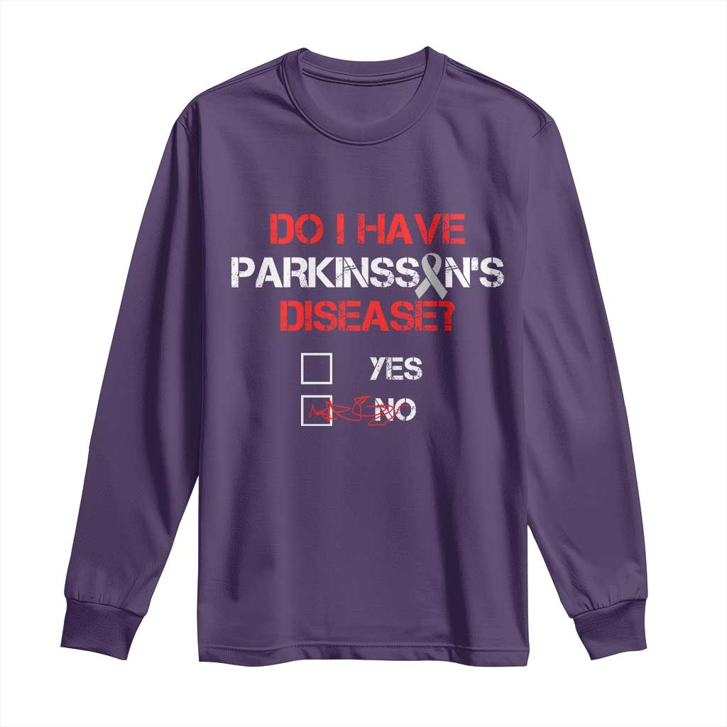Parkinson's Awareness Long Sleeve Shirt Yes No Warrior Survivor Support
