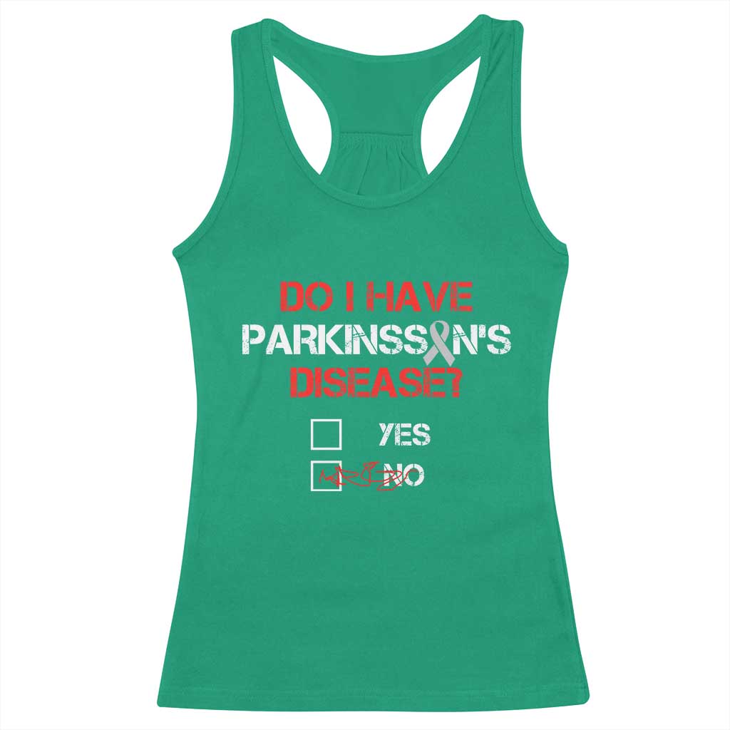 Parkinson's Awareness Racerback Tank Top Yes No Warrior Survivor Support