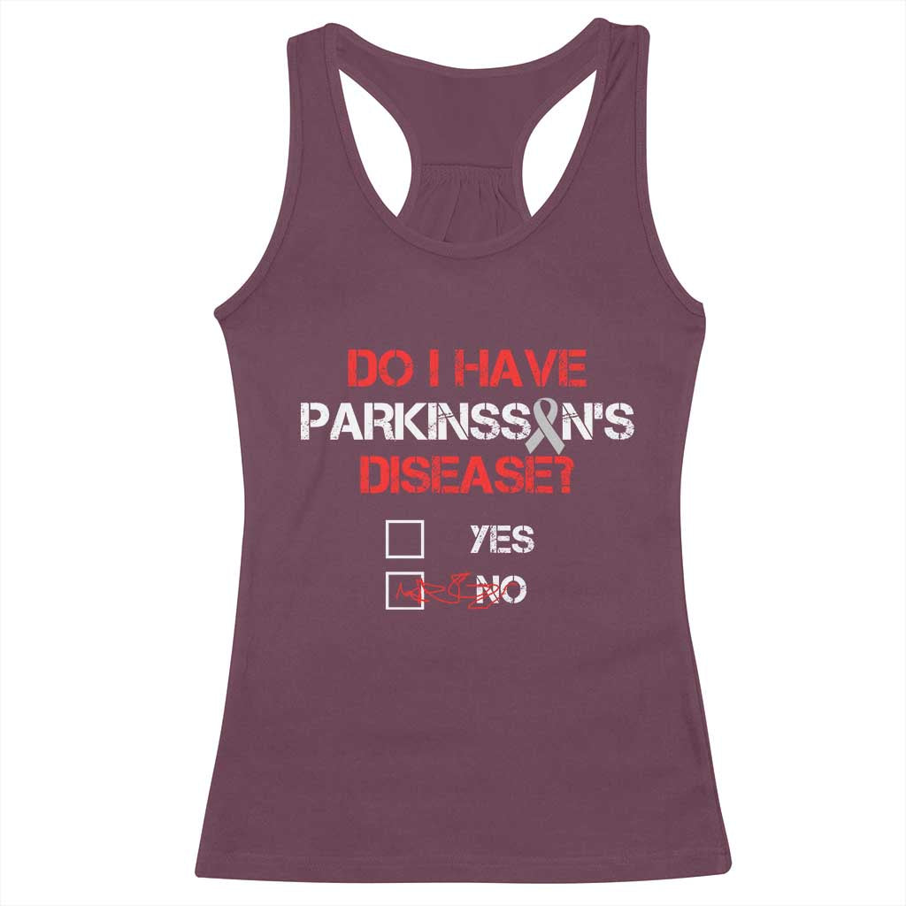 Parkinson's Awareness Racerback Tank Top Yes No Warrior Survivor Support