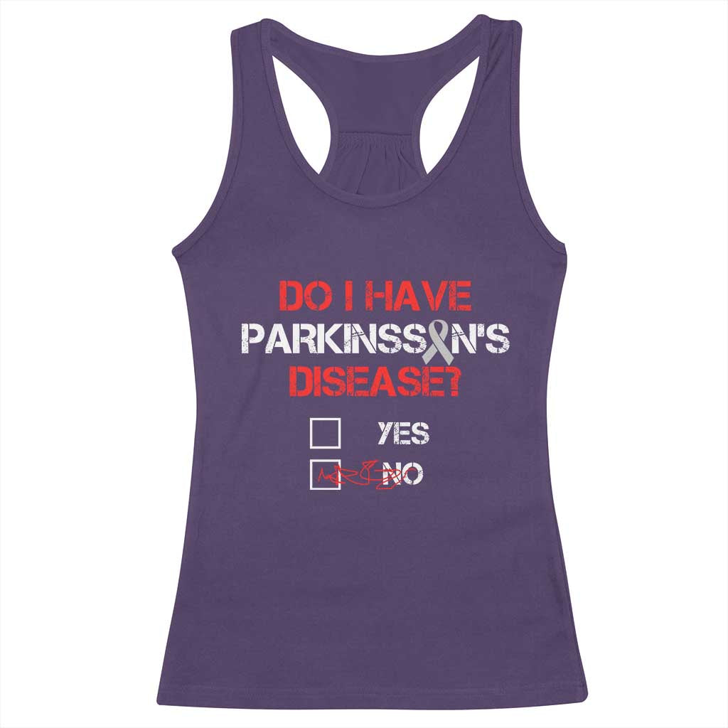 Parkinson's Awareness Racerback Tank Top Yes No Warrior Survivor Support