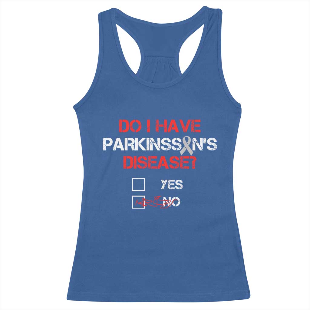 Parkinson's Awareness Racerback Tank Top Yes No Warrior Survivor Support