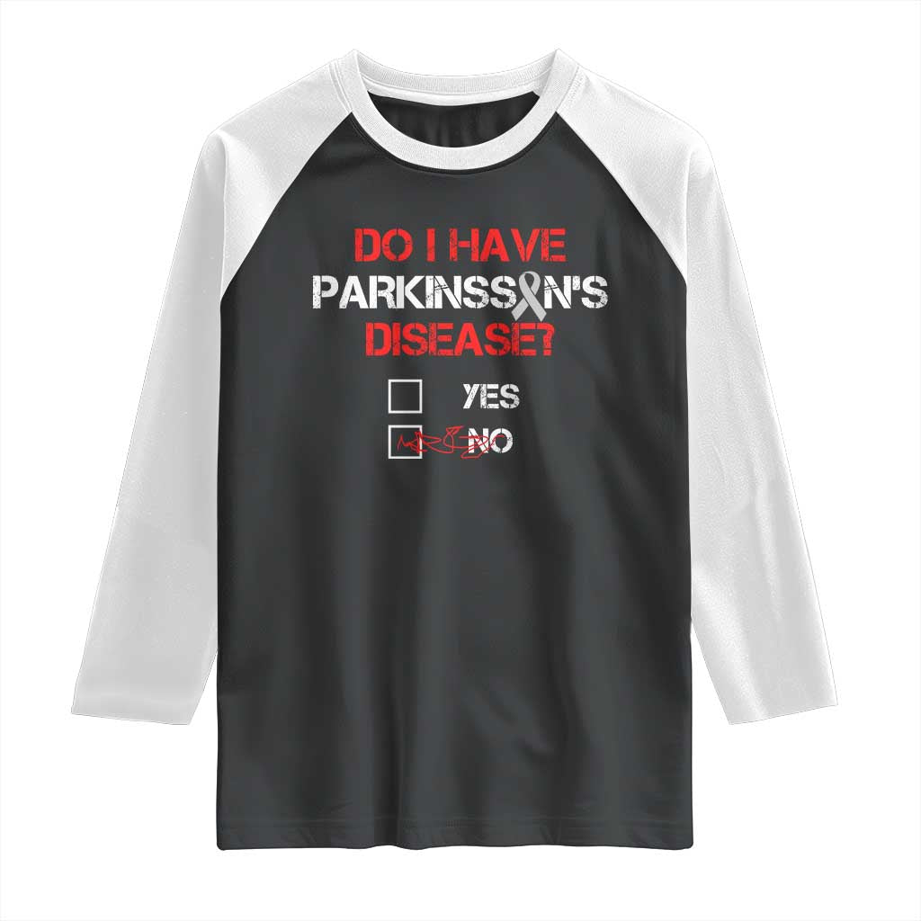 Parkinson's Awareness Raglan Shirt Yes No Warrior Survivor Support