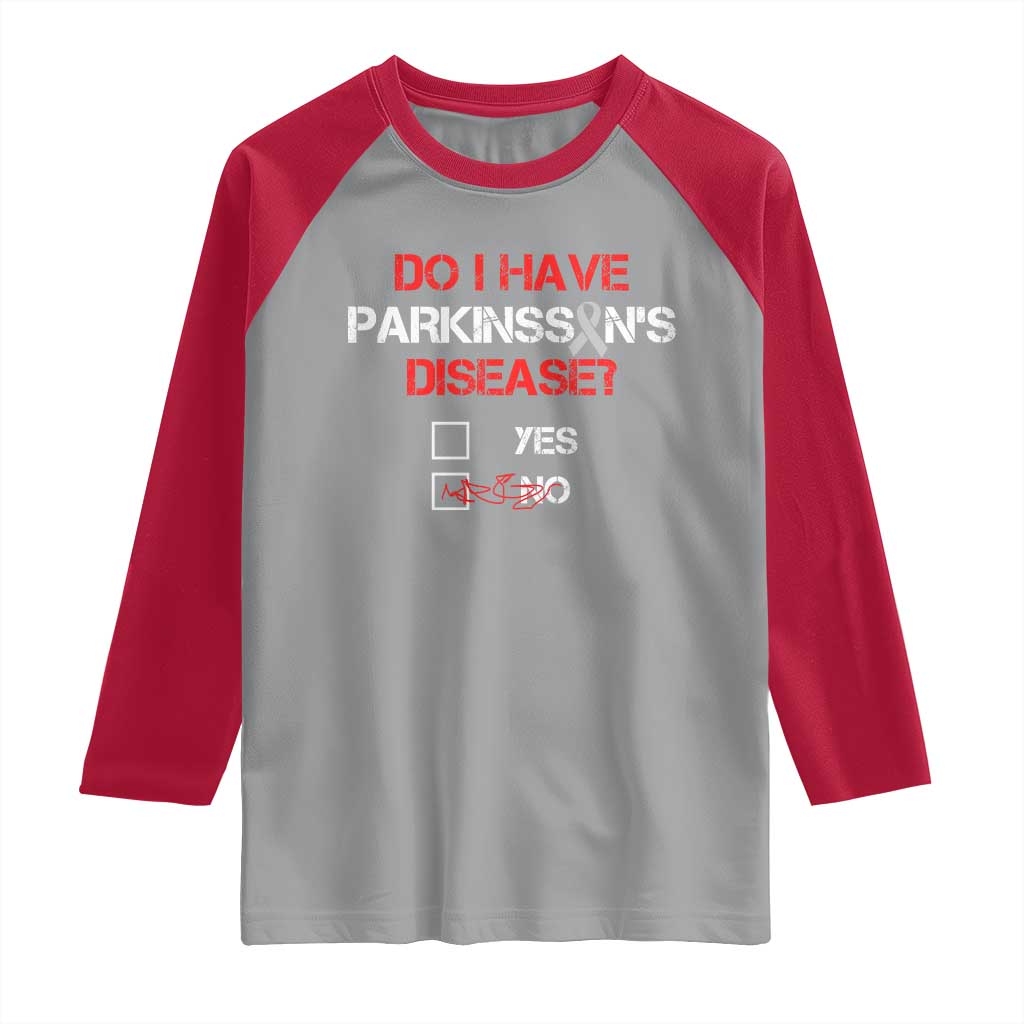 Parkinson's Awareness Raglan Shirt Yes No Warrior Survivor Support