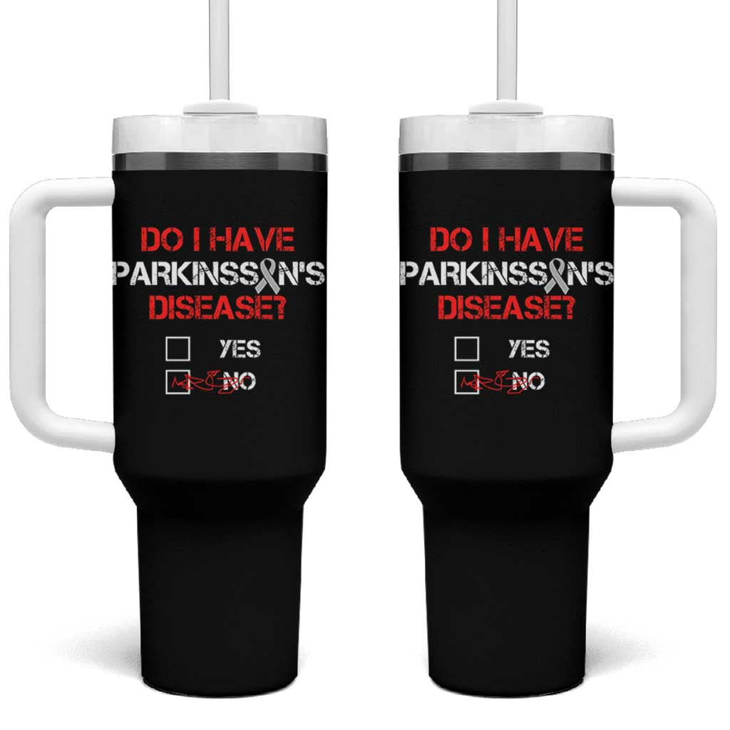 Parkinson's Awareness Tumbler With Handle Yes No Warrior Survivor Support