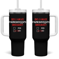 Parkinson's Awareness Tumbler With Handle Yes No Warrior Survivor Support
