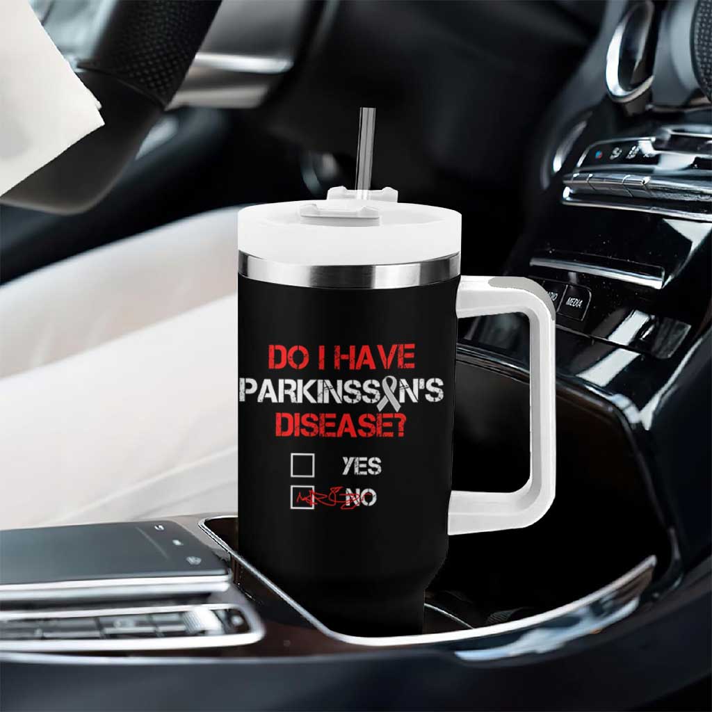 Parkinson's Awareness Tumbler With Handle Yes No Warrior Survivor Support