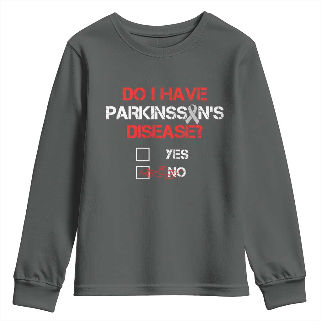 Parkinson's Awareness Youth Sweatshirt Yes No Warrior Survivor Support