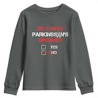Parkinson's Awareness Youth Sweatshirt Yes No Warrior Survivor Support