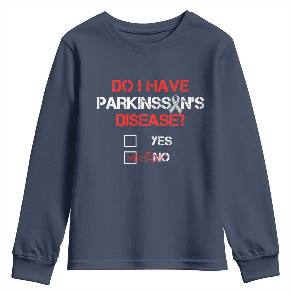 Parkinson's Awareness Youth Sweatshirt Yes No Warrior Survivor Support