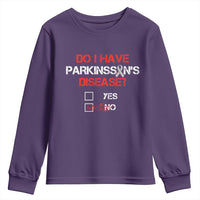Parkinson's Awareness Youth Sweatshirt Yes No Warrior Survivor Support