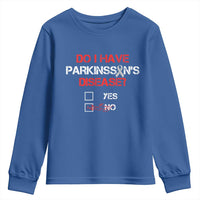 Parkinson's Awareness Youth Sweatshirt Yes No Warrior Survivor Support