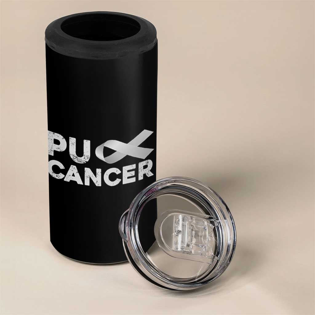 Parkinson's Awareness 4 in 1 Can Cooler Tumbler Puck Farkinsons Parkinson's Silver Gray Ribbon