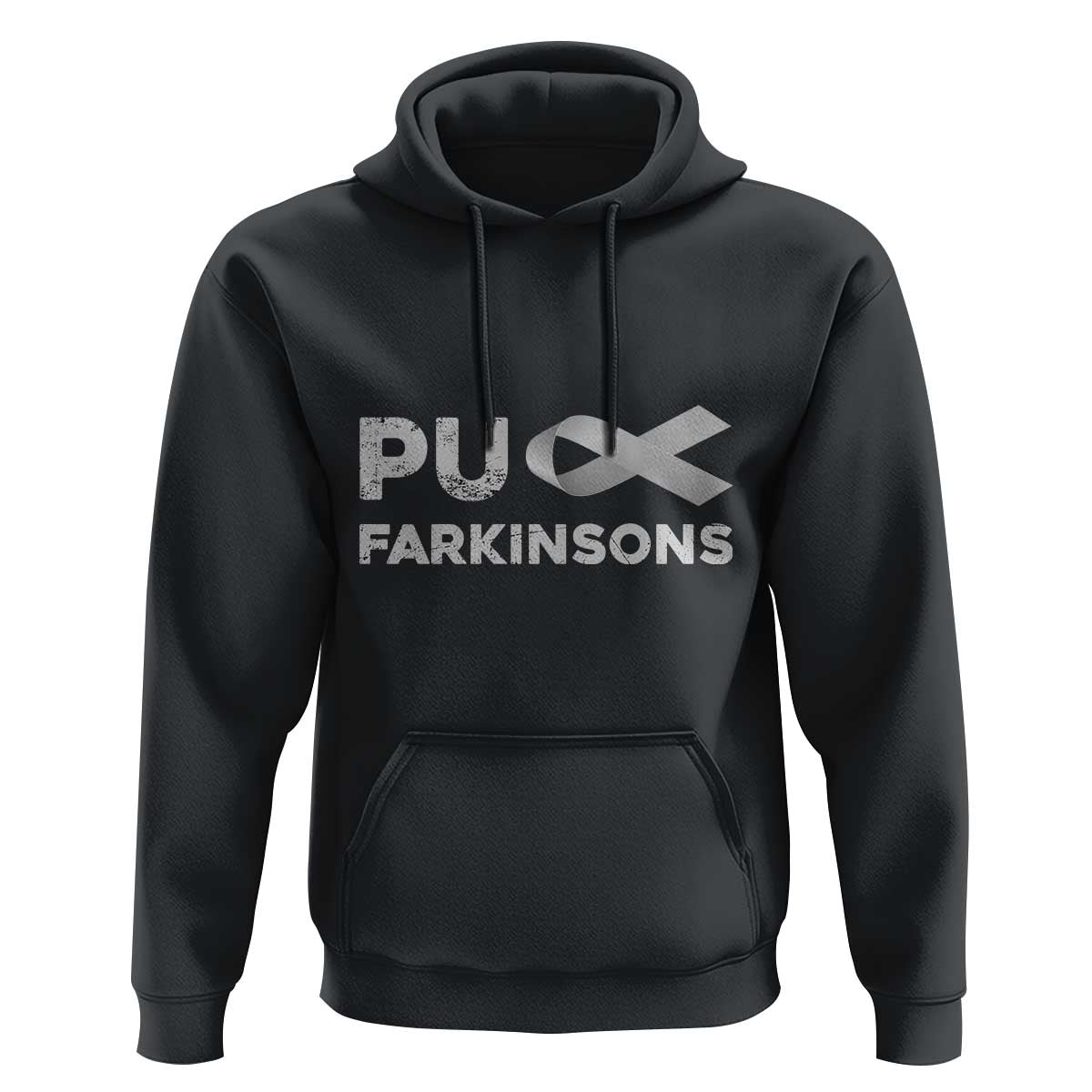 Parkinson's Awareness Hoodie Puck Farkinsons Parkinson's Silver Gray Ribbon