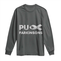 Parkinson's Awareness Long Sleeve Shirt Puck Farkinsons Parkinson's Silver Gray Ribbon