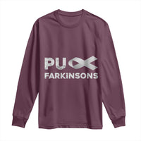 Parkinson's Awareness Long Sleeve Shirt Puck Farkinsons Parkinson's Silver Gray Ribbon