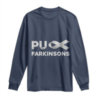 Parkinson's Awareness Long Sleeve Shirt Puck Farkinsons Parkinson's Silver Gray Ribbon
