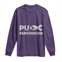 Parkinson's Awareness Long Sleeve Shirt Puck Farkinsons Parkinson's Silver Gray Ribbon