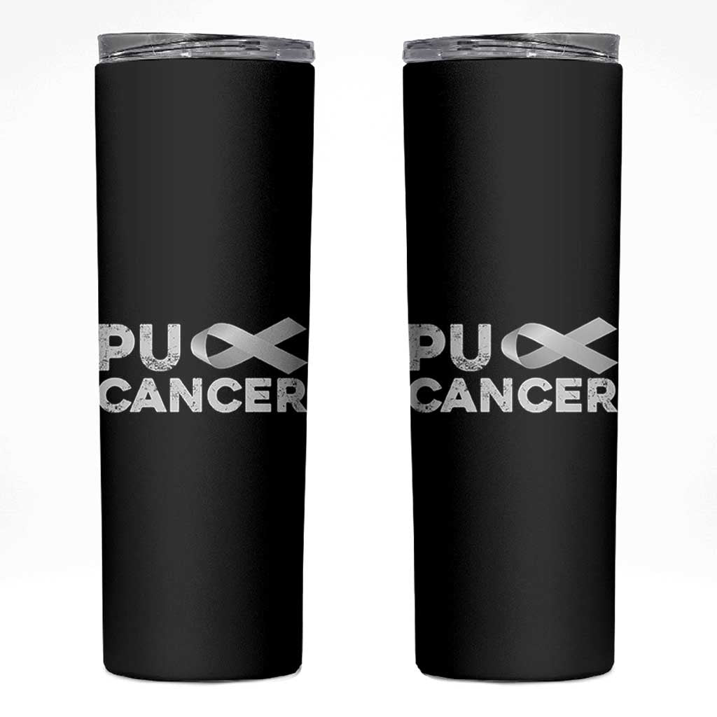 Parkinson's Awareness Skinny Tumbler Puck Farkinsons Parkinson's Silver Gray Ribbon