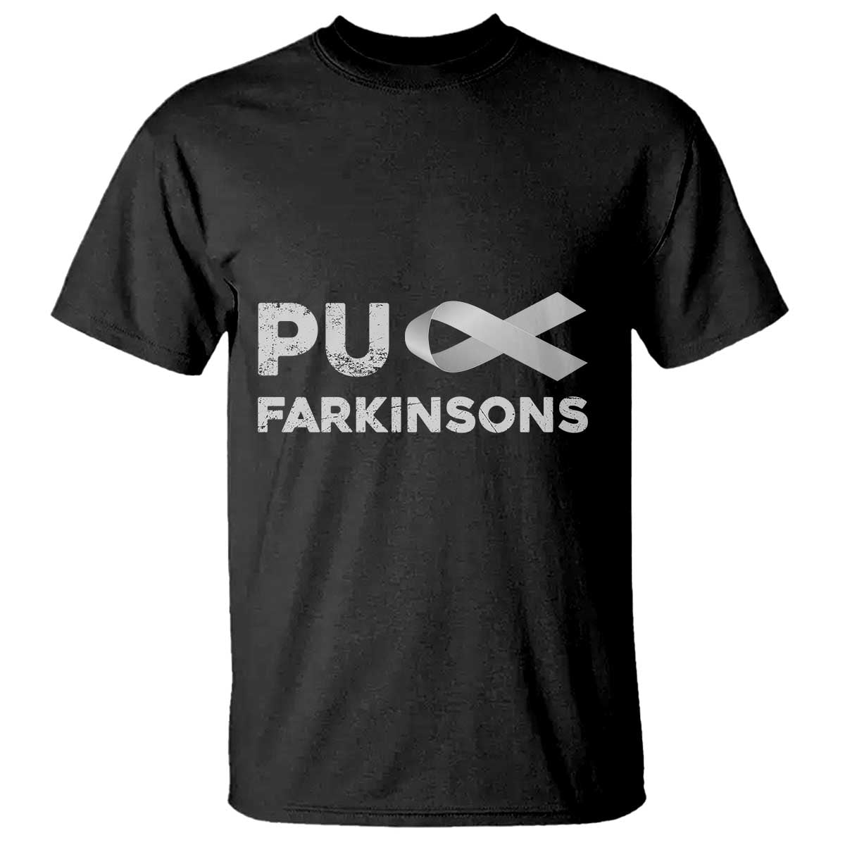 Parkinson's Awareness T Shirt Puck Farkinsons Parkinson's Silver Gray Ribbon