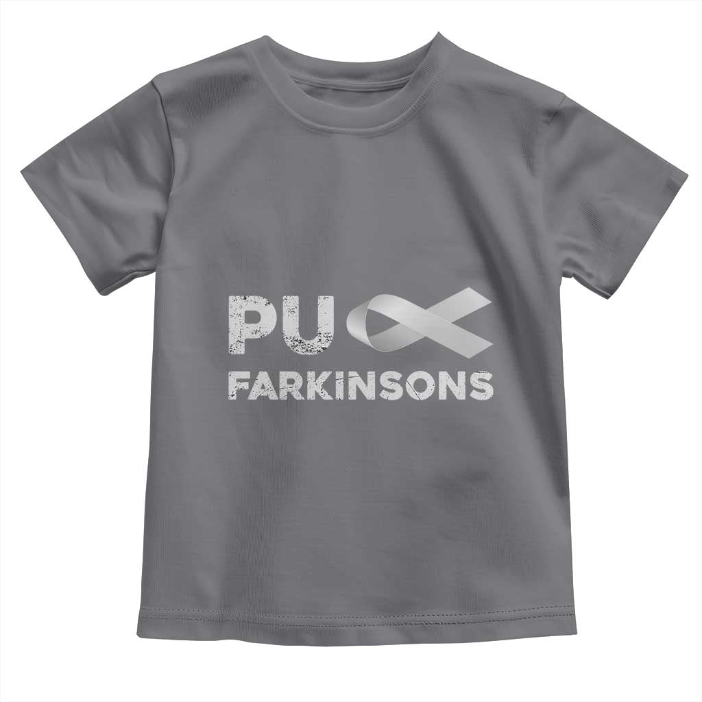 Parkinson's Awareness Toddler T Shirt Puck Farkinsons Parkinson's Silver Gray Ribbon