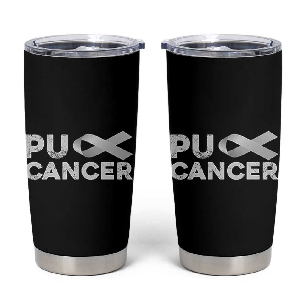 Parkinson's Awareness Tumbler Cup Puck Farkinsons Parkinson's Silver Gray Ribbon