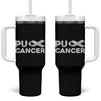 Parkinson's Awareness Tumbler With Handle Puck Farkinsons Parkinson's Silver Gray Ribbon