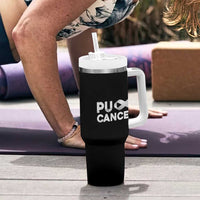 Parkinson's Awareness Tumbler With Handle Puck Farkinsons Parkinson's Silver Gray Ribbon