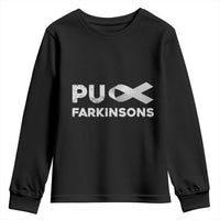 Parkinson's Awareness Youth Sweatshirt Puck Farkinsons Parkinson's Silver Gray Ribbon