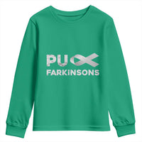 Parkinson's Awareness Youth Sweatshirt Puck Farkinsons Parkinson's Silver Gray Ribbon