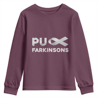 Parkinson's Awareness Youth Sweatshirt Puck Farkinsons Parkinson's Silver Gray Ribbon
