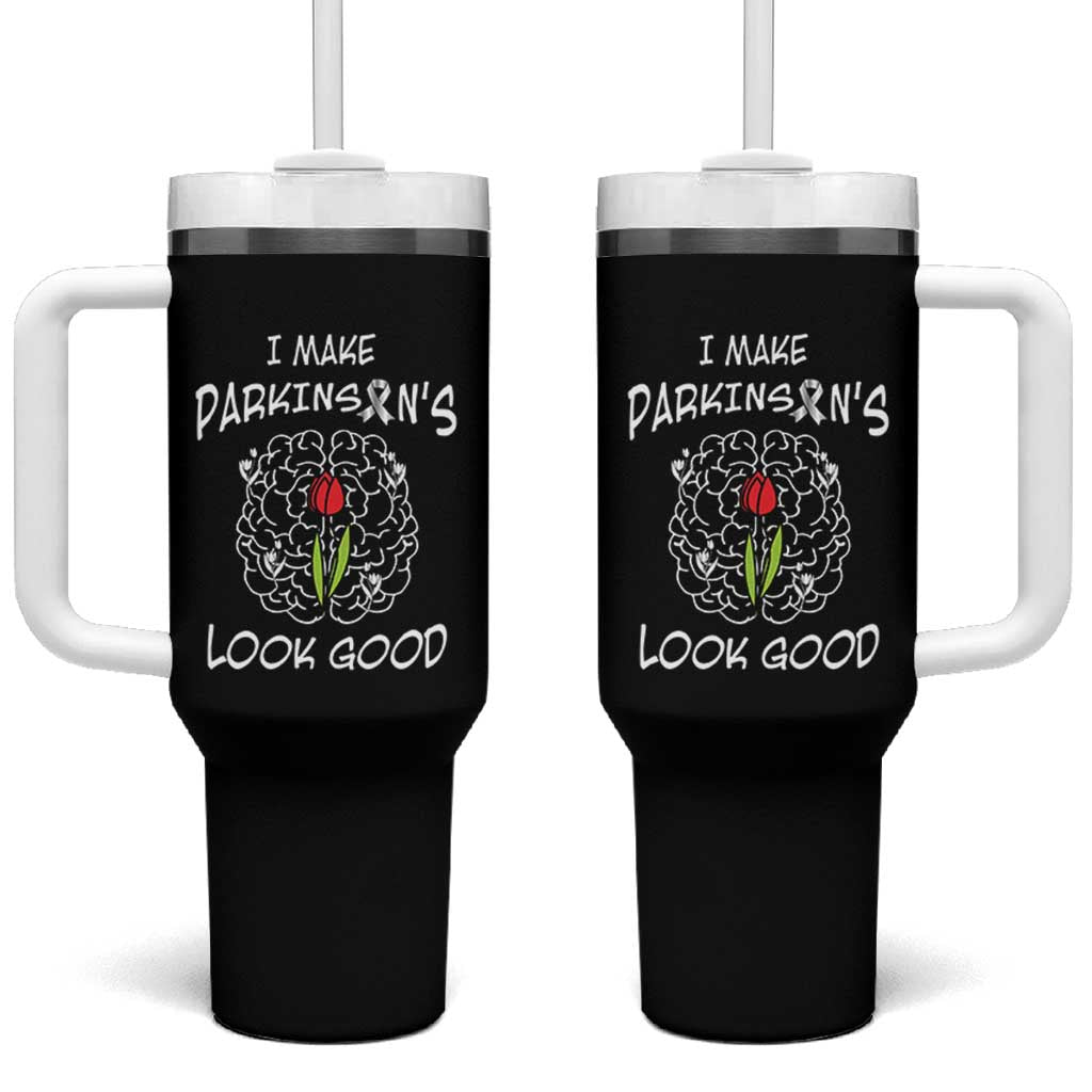 Parkinson's Warrior Tumbler With Handle I Make Parkinsons Look Good Tulip