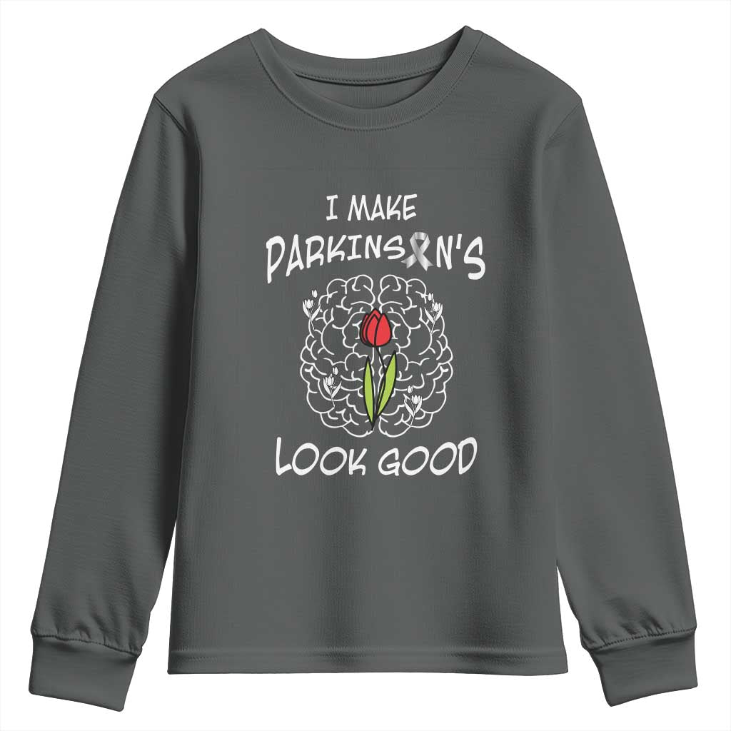 Parkinson's Warrior Youth Sweatshirt I Make Parkinsons Look Good Tulip
