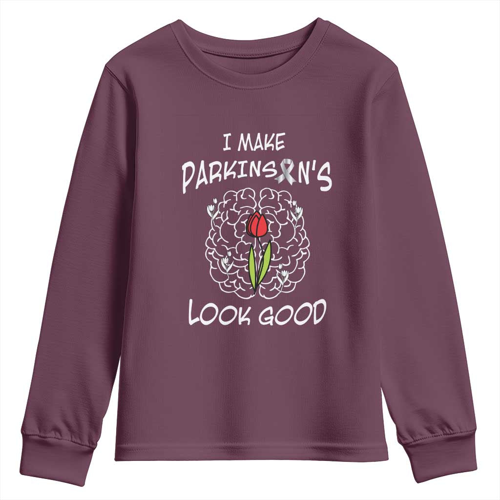 Parkinson's Warrior Youth Sweatshirt I Make Parkinsons Look Good Tulip