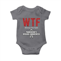 Parkinson's Awareness Baby Onesie WTF Winning The Fight Gray Ribbon Support Parkinsons Warriror