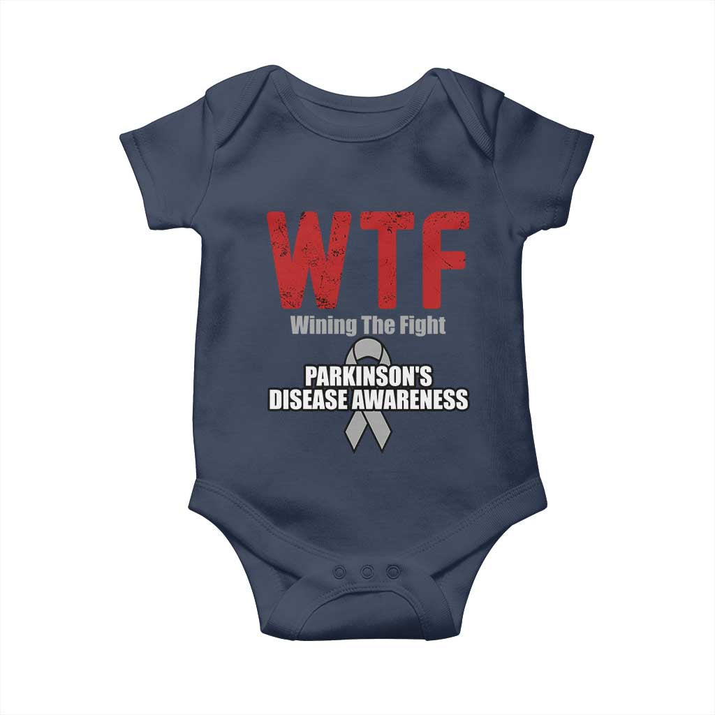 Parkinson's Awareness Baby Onesie WTF Winning The Fight Gray Ribbon Support Parkinsons Warriror