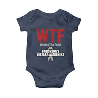 Parkinson's Awareness Baby Onesie WTF Winning The Fight Gray Ribbon Support Parkinsons Warriror