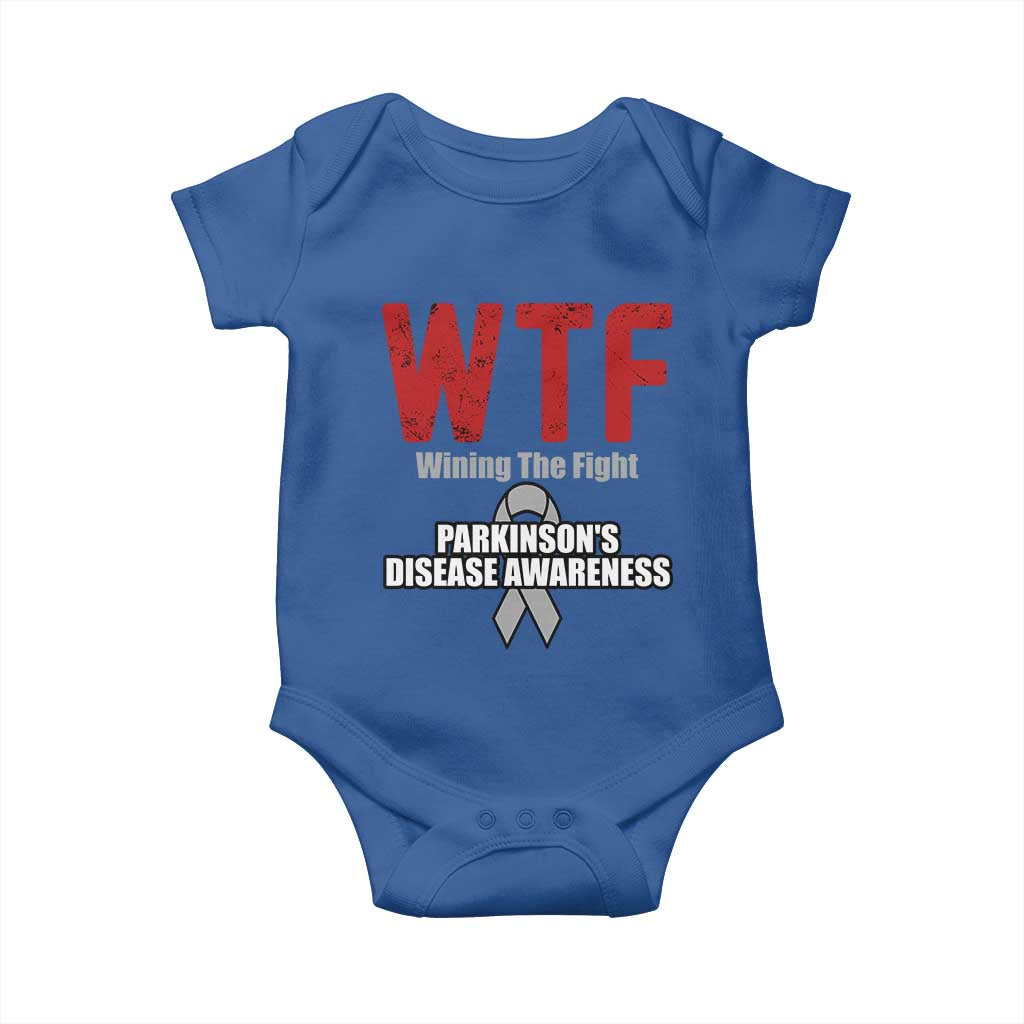 Parkinson's Awareness Baby Onesie WTF Winning The Fight Gray Ribbon Support Parkinsons Warriror