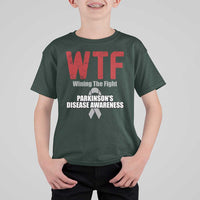 Parkinson's Awareness T Shirt For Kid WTF Winning The Fight Gray Ribbon Support Parkinsons Warriror