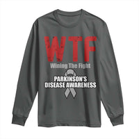 Parkinson's Awareness Long Sleeve Shirt WTF Winning The Fight Gray Ribbon Support Parkinsons Warriror