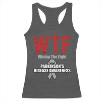 Parkinson's Awareness Racerback Tank Top WTF Winning The Fight Gray Ribbon Support Parkinsons Warriror