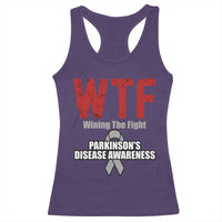 Parkinson's Awareness Racerback Tank Top WTF Winning The Fight Gray Ribbon Support Parkinsons Warriror