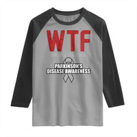 Parkinson's Awareness Raglan Shirt WTF Winning The Fight Gray Ribbon Support Parkinsons Warriror