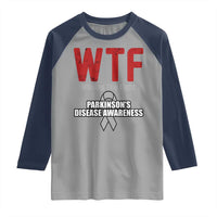 Parkinson's Awareness Raglan Shirt WTF Winning The Fight Gray Ribbon Support Parkinsons Warriror
