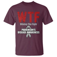 Parkinson's Awareness T Shirt WTF Winning The Fight Gray Ribbon Support Parkinsons Warriror